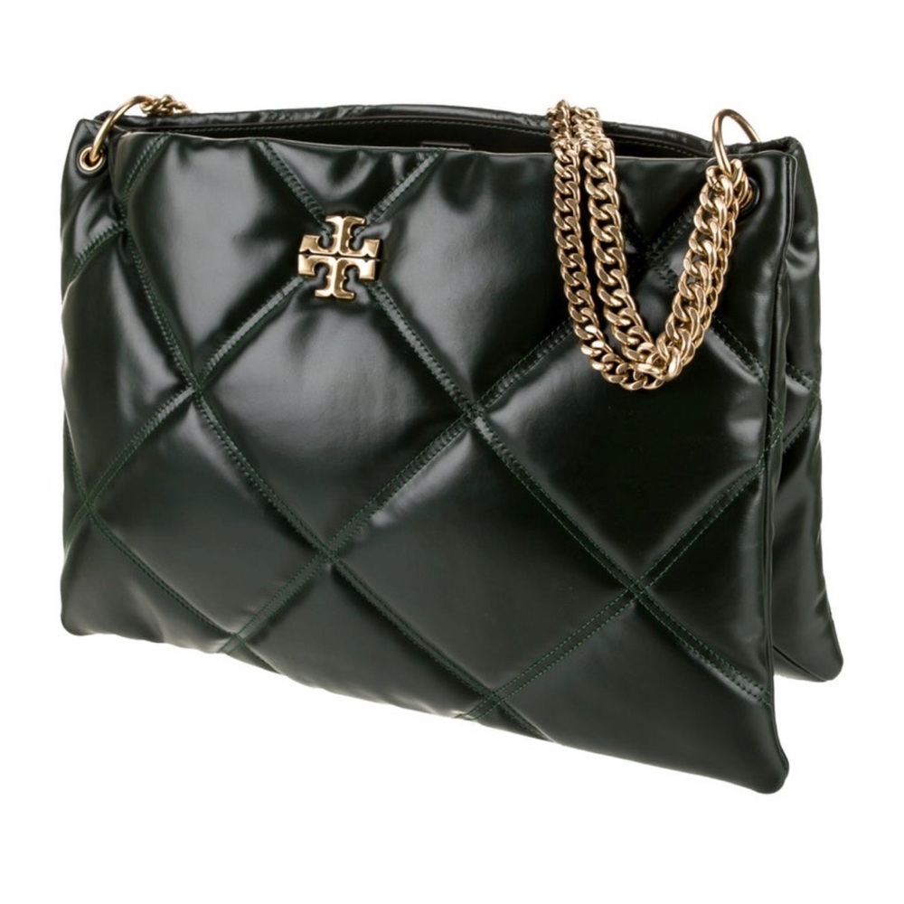 Tory Burch Dark Green Quilted Shoulder Bag - Picture 3 of 8